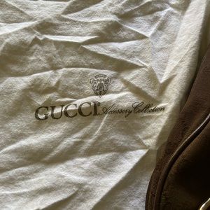 GUCCI BEIGE MONOGRAM CANVAS D RING ABBEY BAG